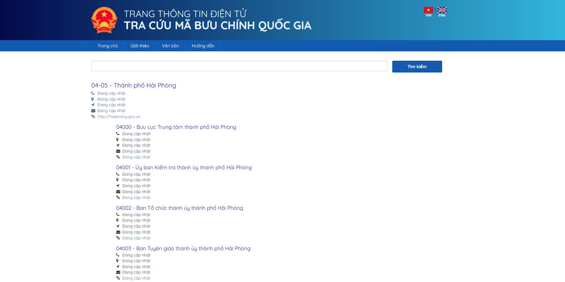 Tra cứu mã ZIP Hải Phòng