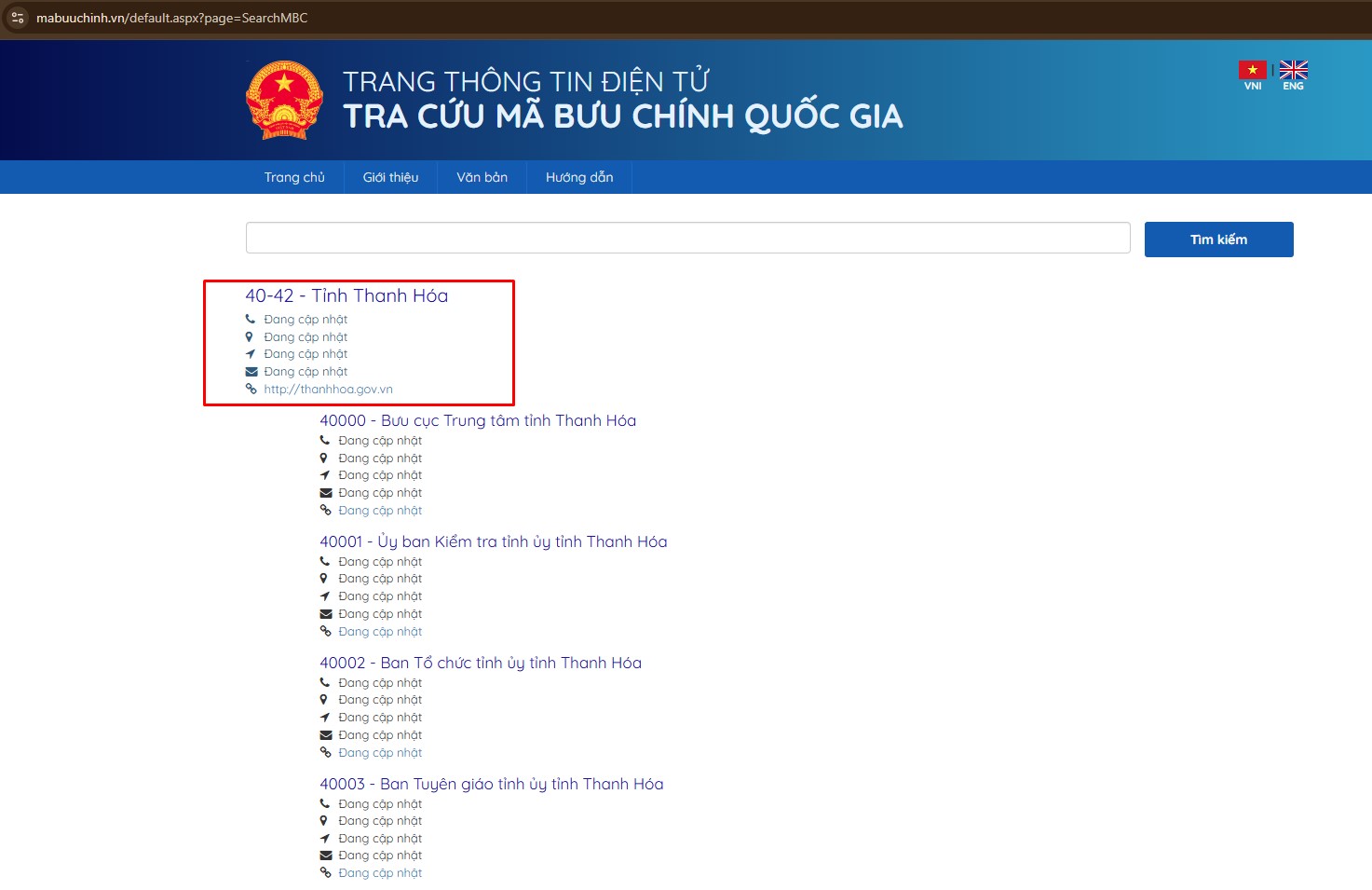 mã ZIP Thanh Hóa